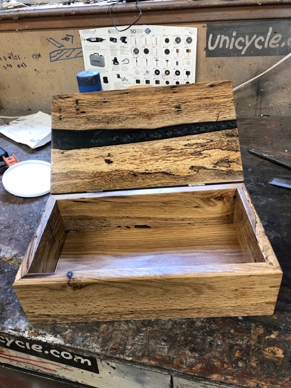 Black river wood box, open