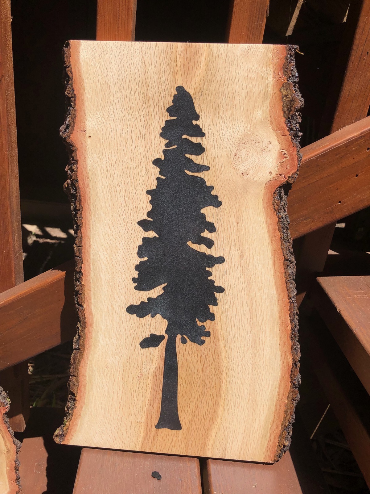 black redwood tree epoxy wall art