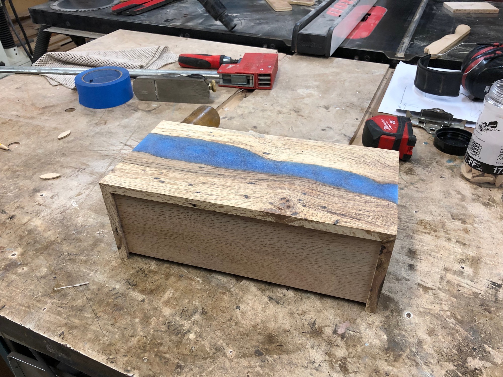 Test fitting the waterfall box