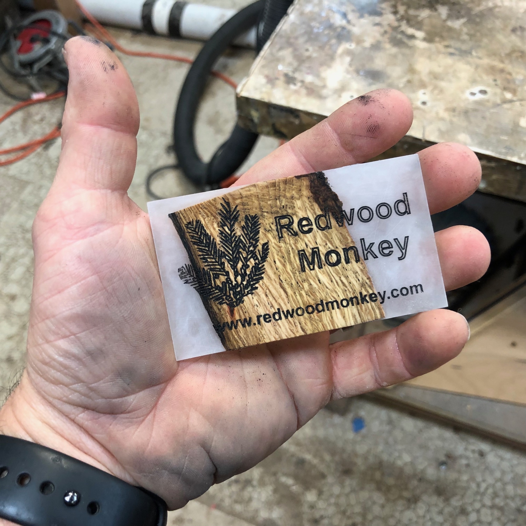 epoxy business card before oil