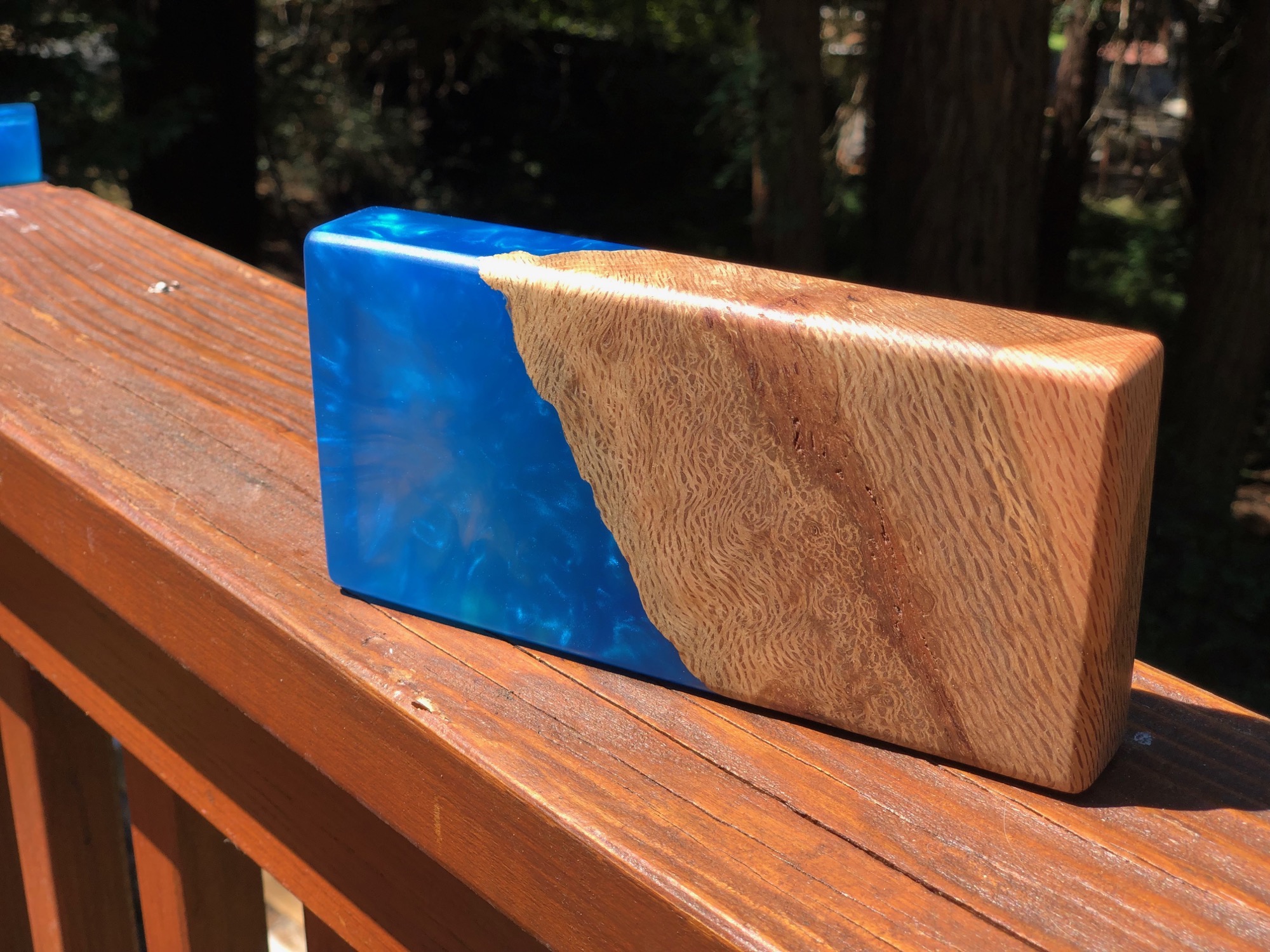 Side view of epoxy art block