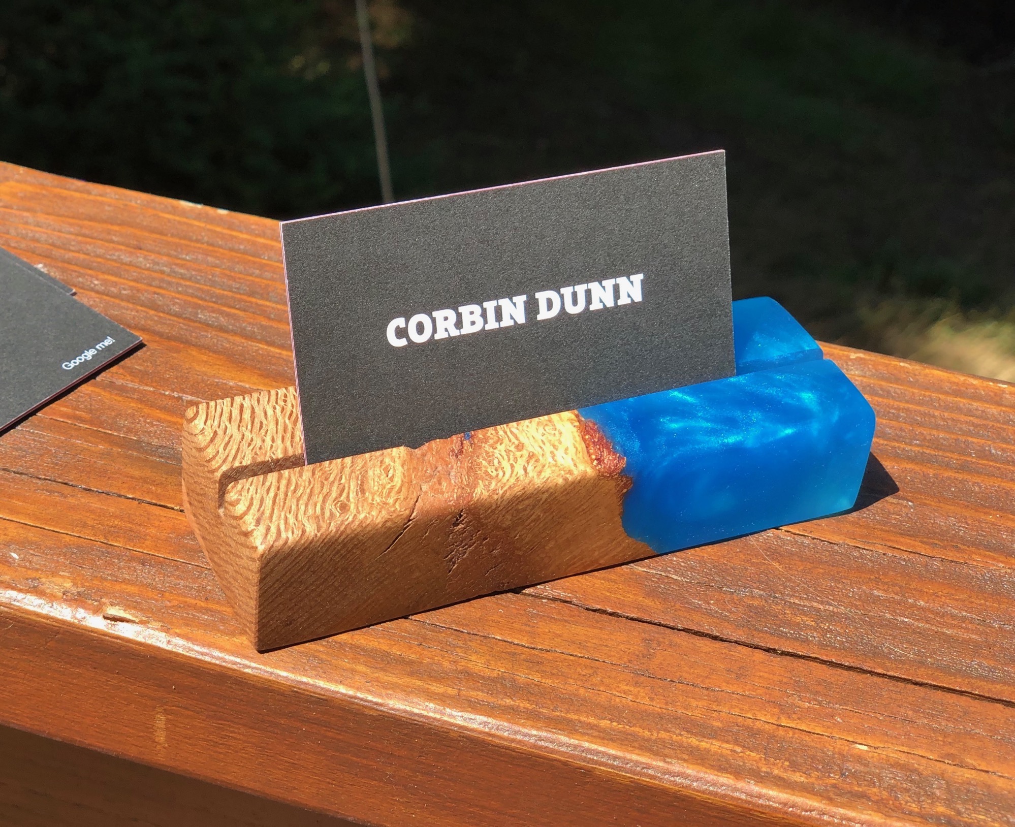 Epoxy business card holder