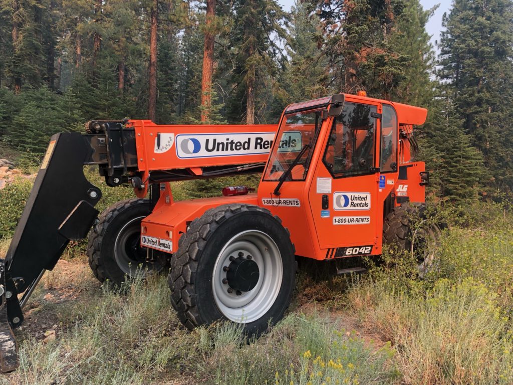 The telehandler used for loading the wood